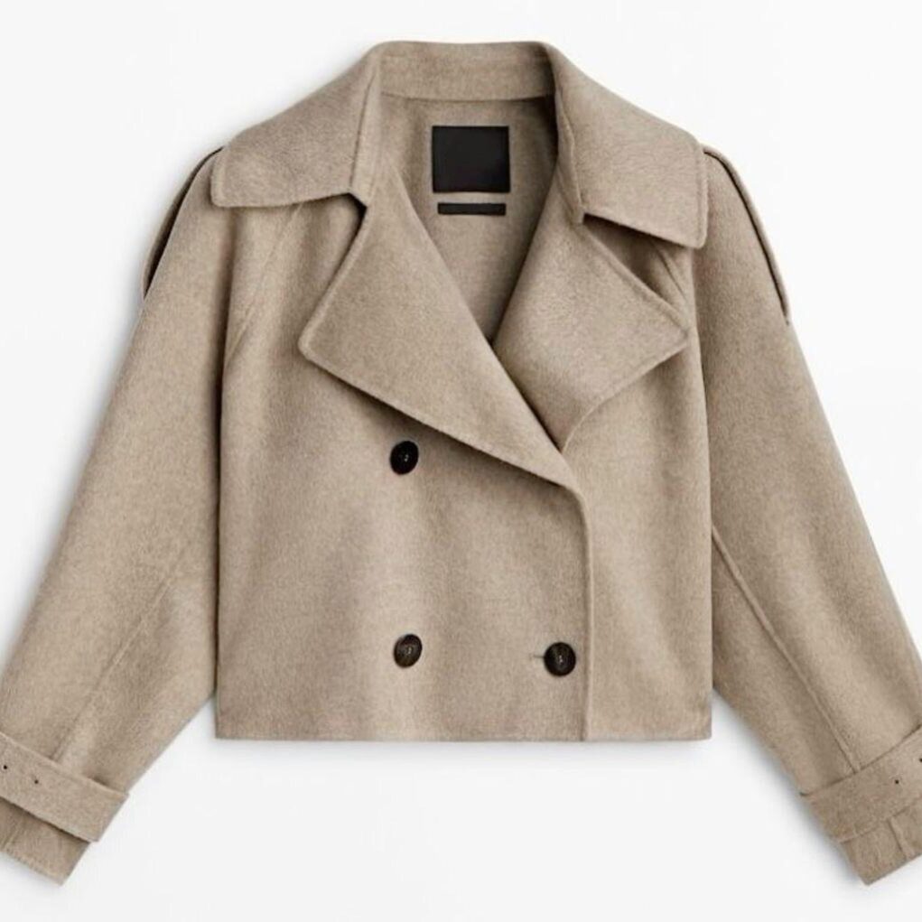 ジャケット・アウター loose wool blend soutien collar coat WOOL BLEND JACKET ZW COLLECTION - Gray marl | ZARA Canada
