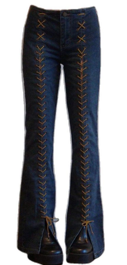 Women’s Full Lace Up Side Jeans Flare