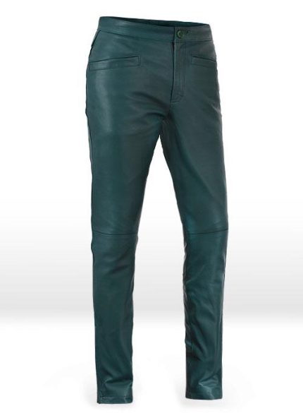 Men Soft Prussian Blue Leather Pants for Men’s Premium Soft Prussian Leather Trousers – Slim Fit